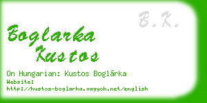 boglarka kustos business card